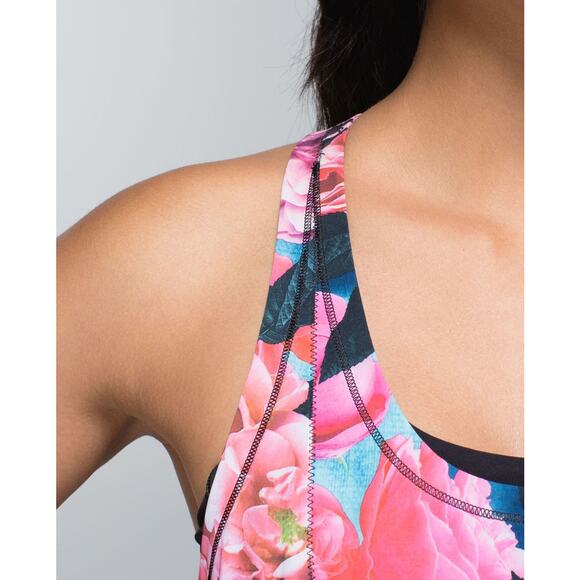 LULULEMON Lightened Up Singlet Size 6 Secret Garden / Black - Picture 3 of 11